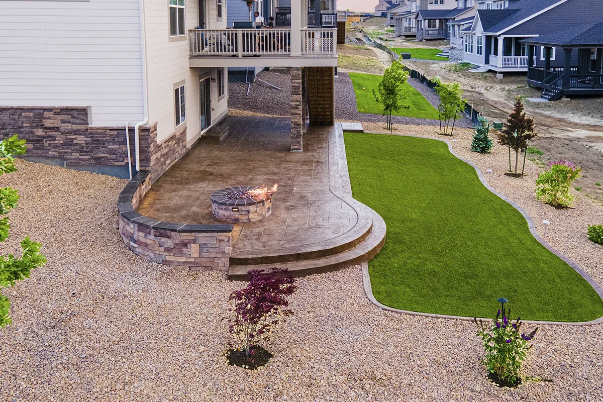 stone fire pit installation Colorado